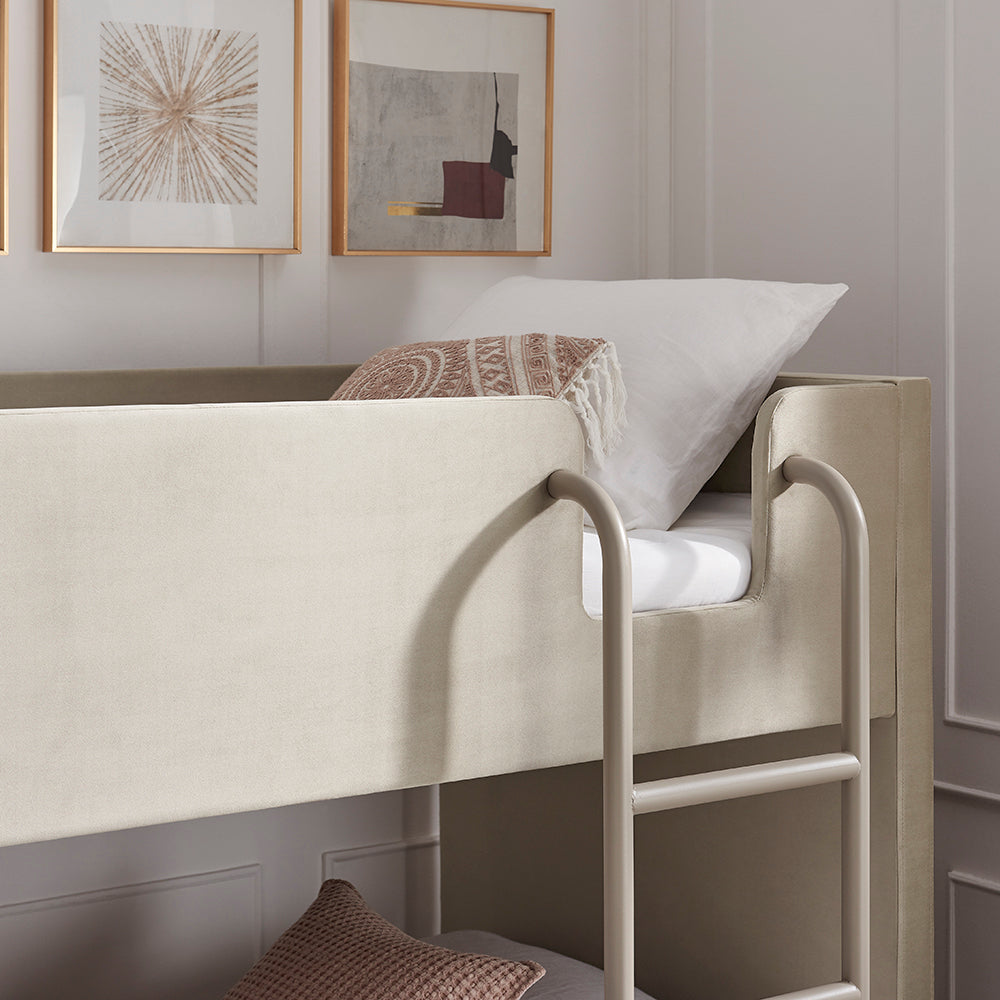 Eloise Bunk Bed (LB89) - Taupe Velvet