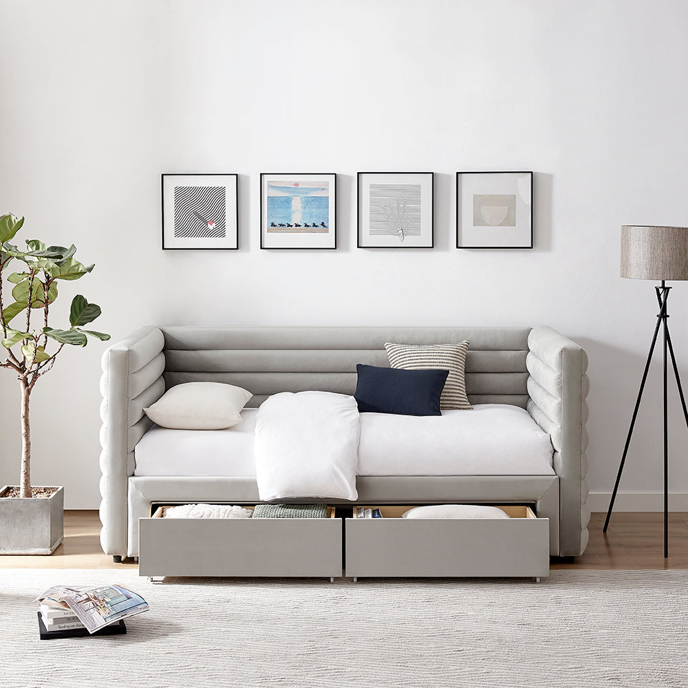 Bellatrix Day Bed (LB79) - Grey Velvet