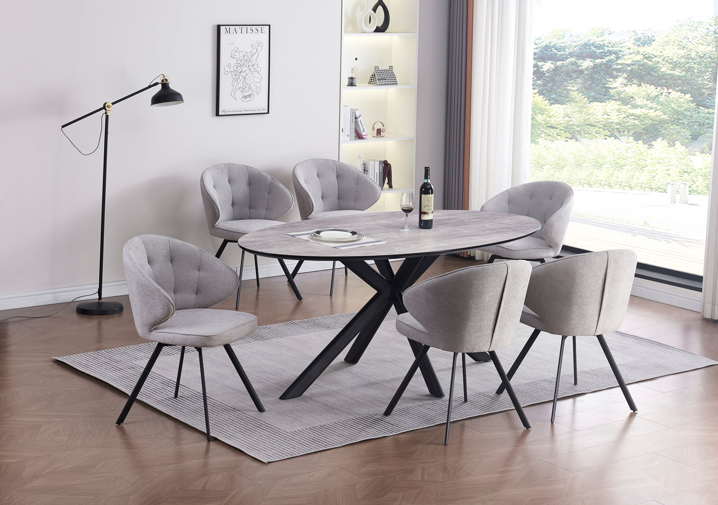 Belgrave 6' Dining Set - Grey