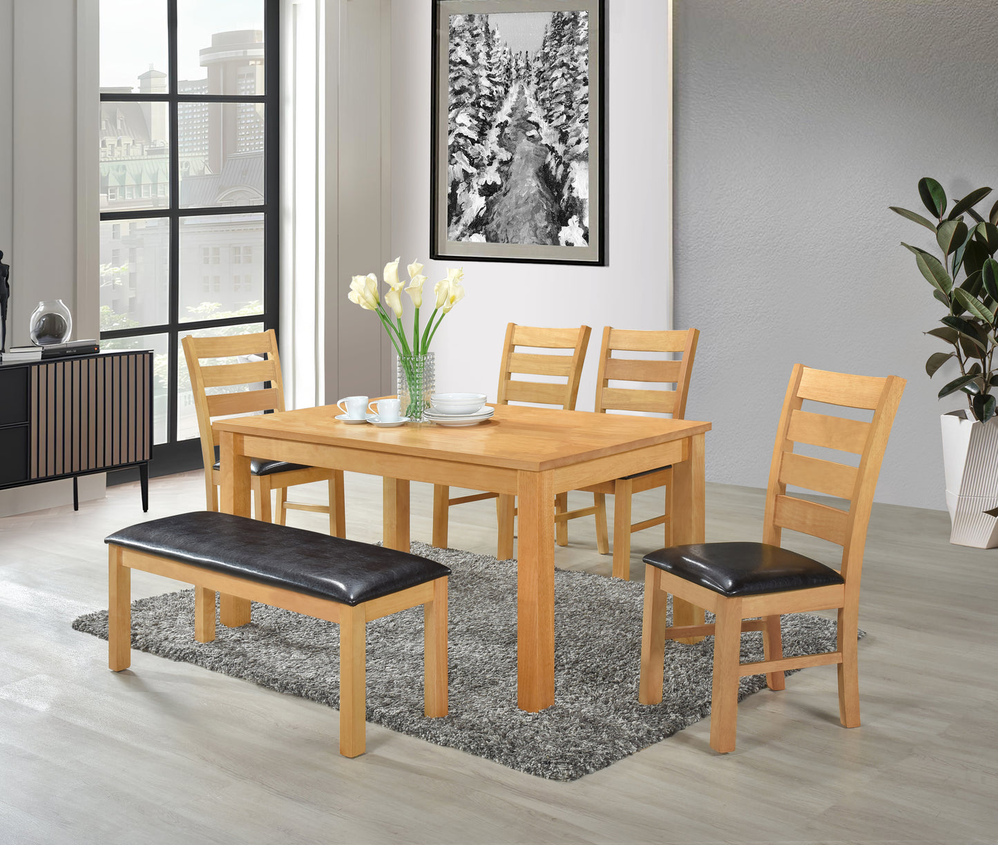 Chelsea 5' Dining Set - Light Oak