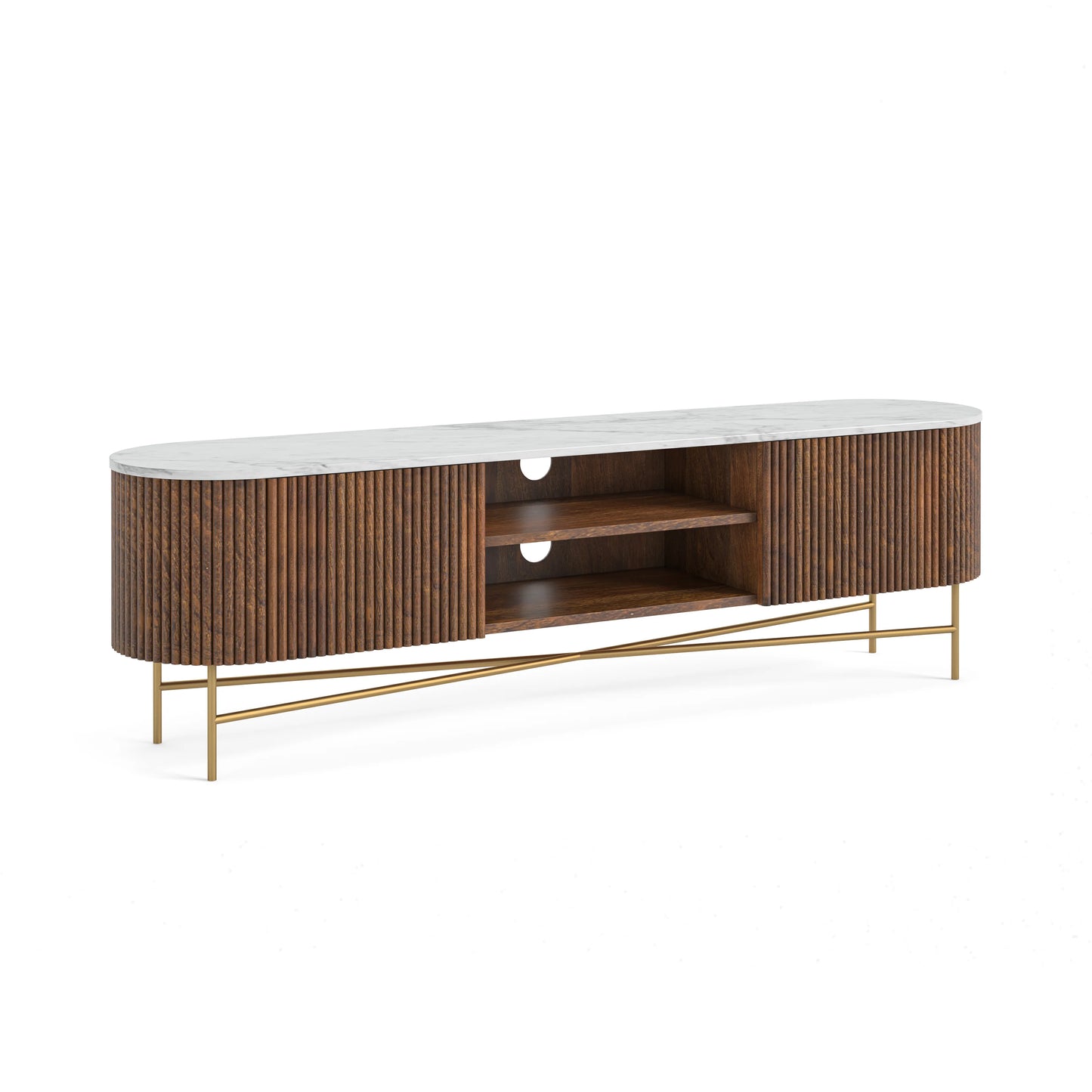 Harvard TV Stand - Walnut w/ Marble Top - Multiple Sizes