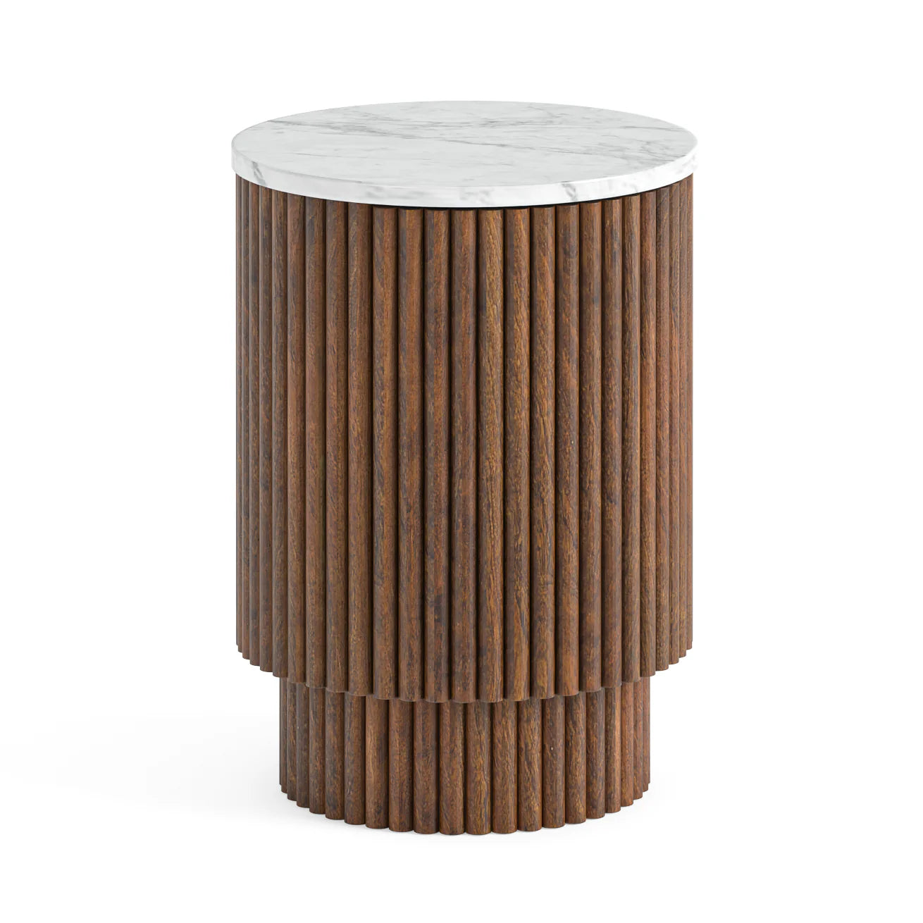 Harvard Side Table - Walnut w/ Marble Top