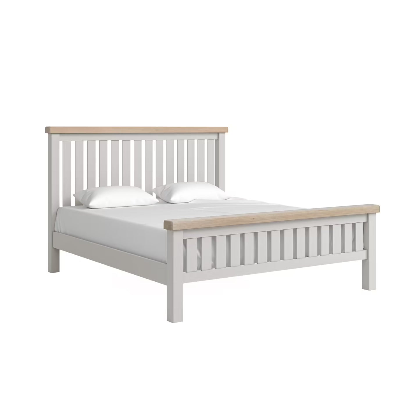 Salcombe Slatted Bed Frame - Light Grey - Multiple Sizes