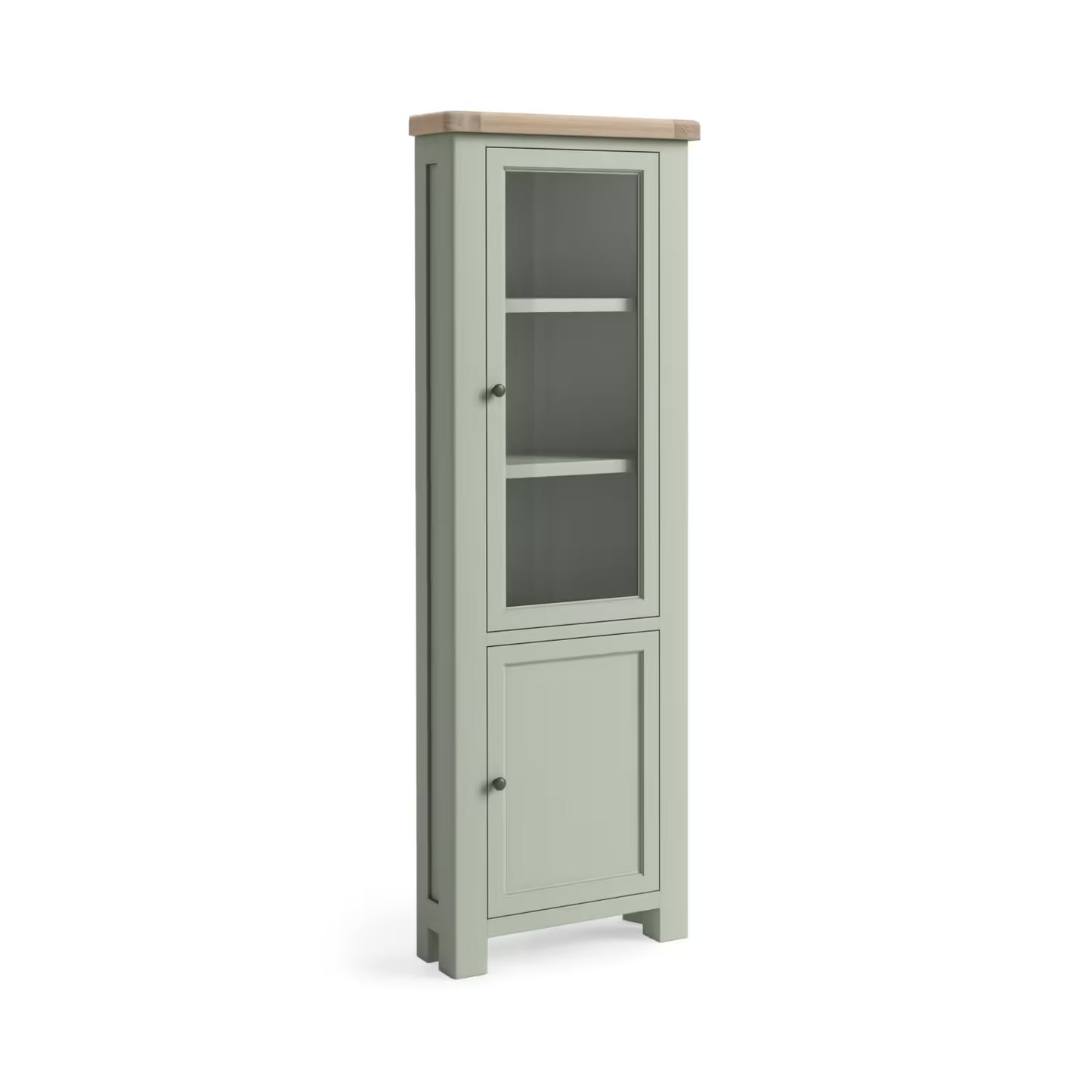 Salcombe Corner Display Cabinet - Sage