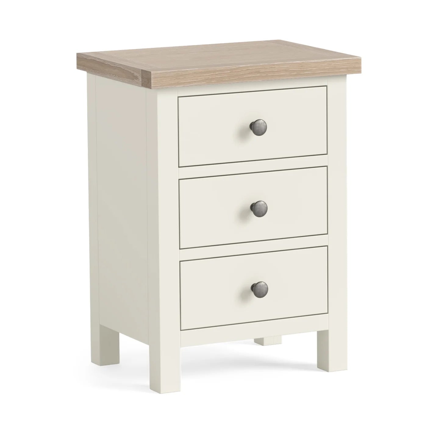 Modern Country Bedside Locker - Coconut White