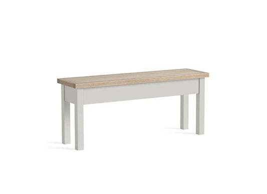 Modern Country Shallow Storage Bench - Stone Grey