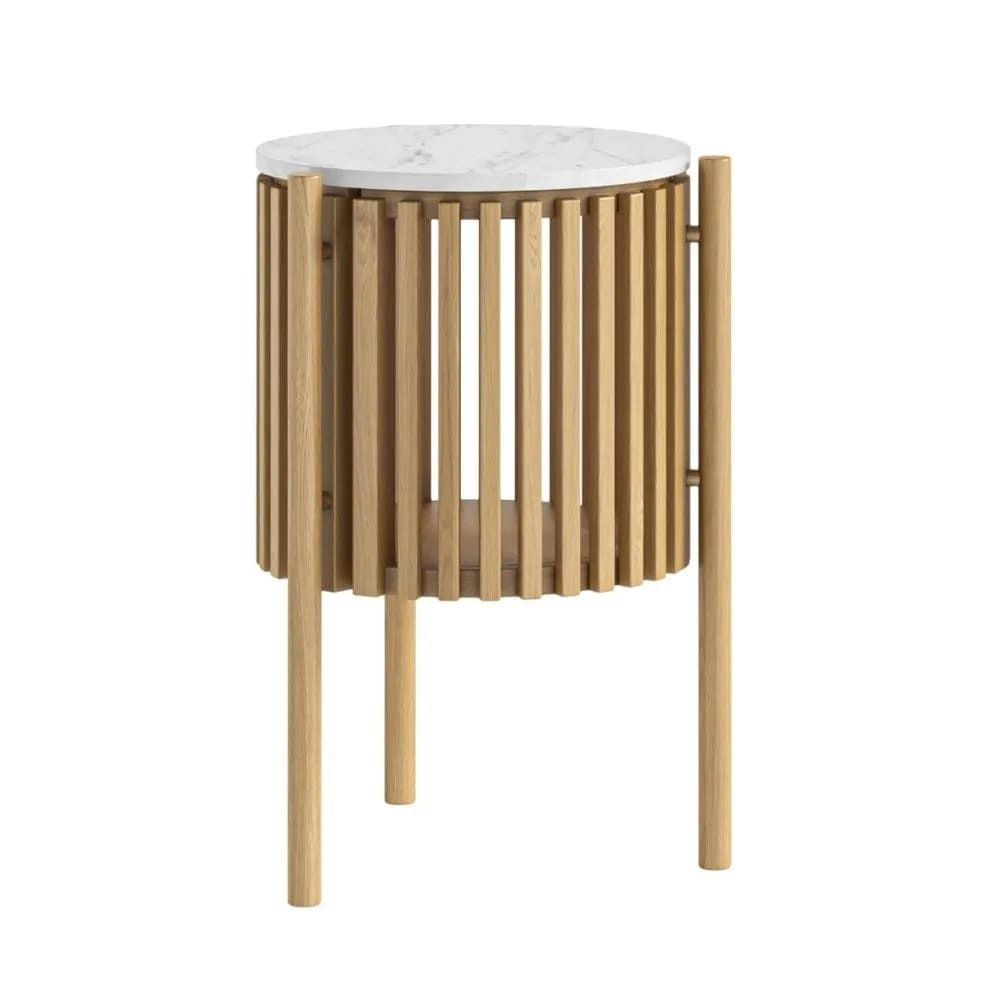 Soho Story Side Table - Natural w/ Marble Top