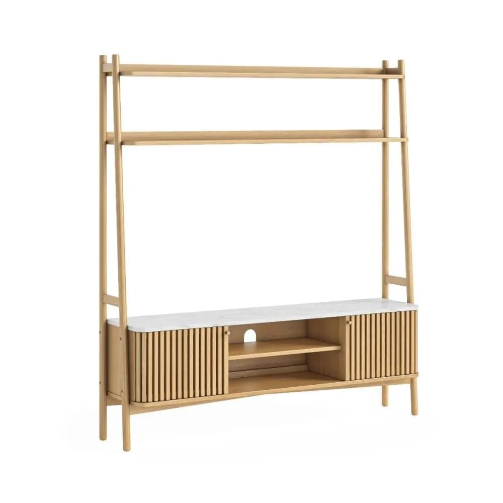 Soho Larder TV Unit - Natural w/ Marble Top - Multiple Sizes