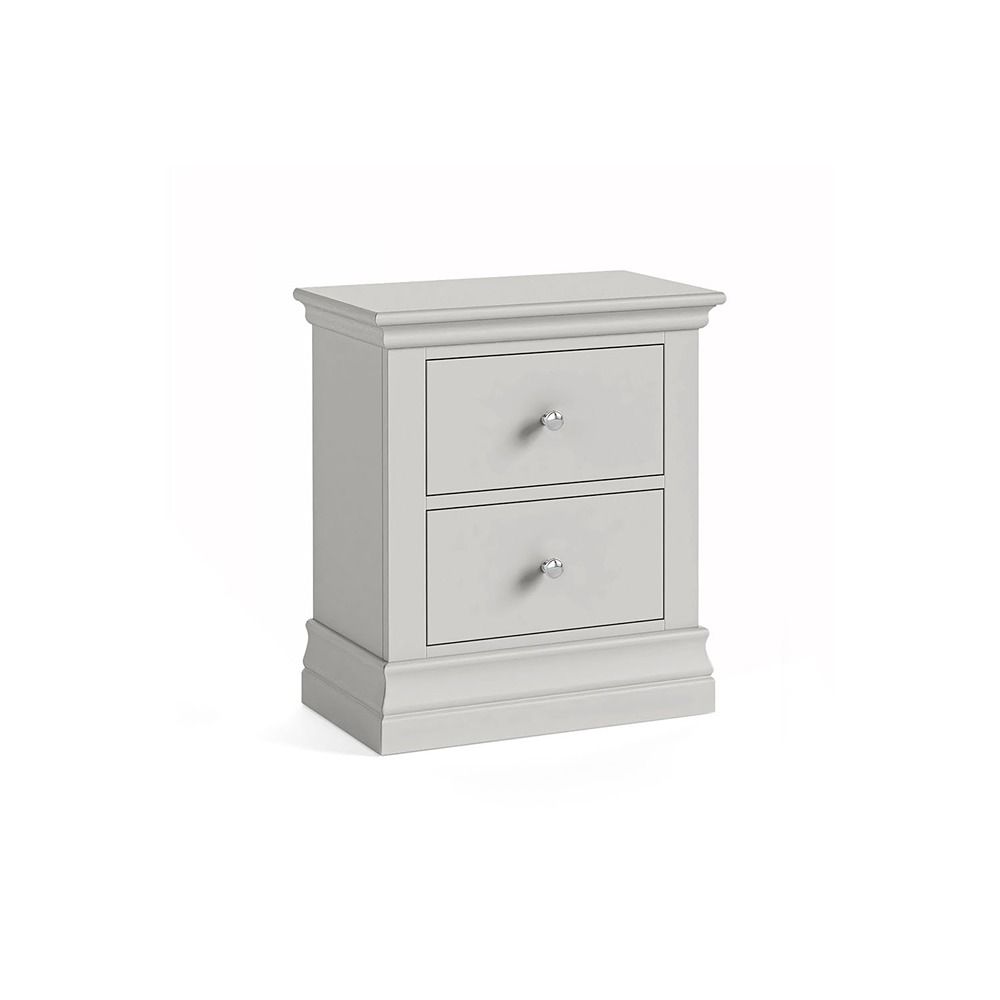 Burgundy 2 Drawer Bedside Locker - Grey