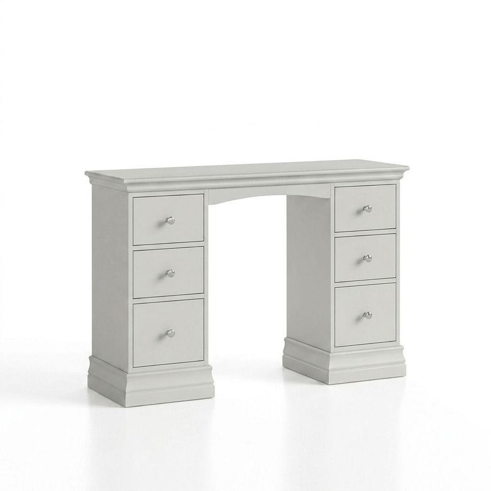 Burgundy Double Pedestal Dressing Table - Grey