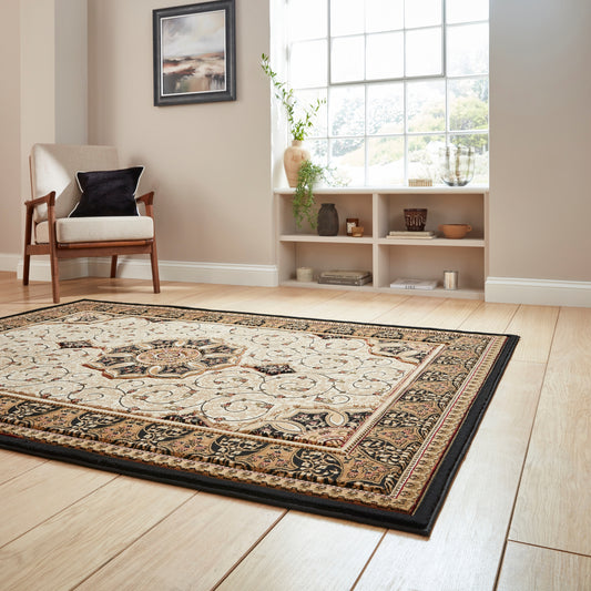 Heritage Rug - Black/Cream