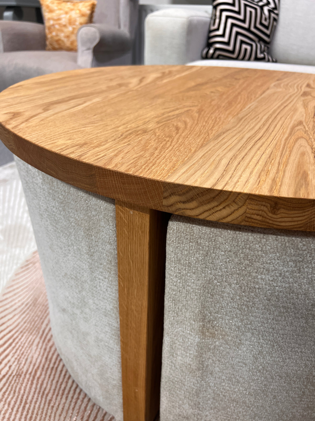 Bespoke Snug Circle Coffee Table with Stools
