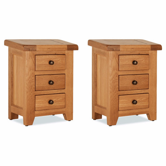 Oscar Bedside Locker - Solid Oak