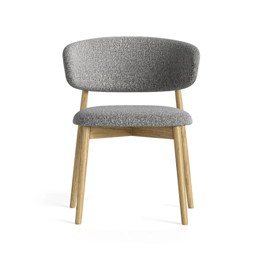 Phoenix Dining Chair - Oak w/ Grey Boucle