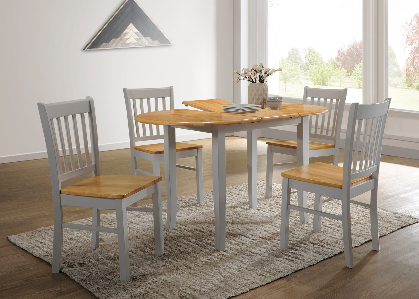 Thames 4' Extendable Dining Set - Grey and Oak
