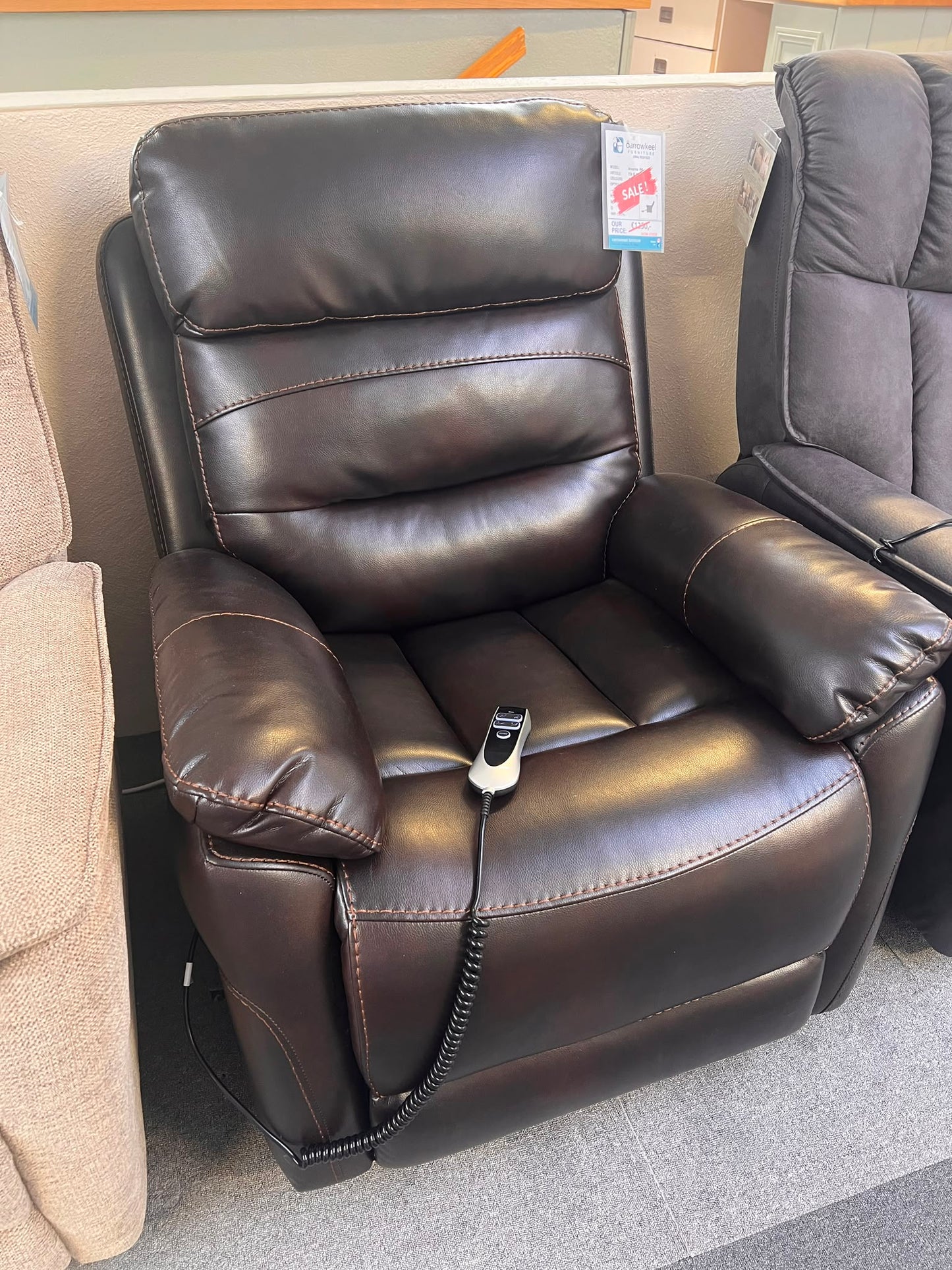 Areama Tilt & Rise Chair, Leather - Floor Model Only