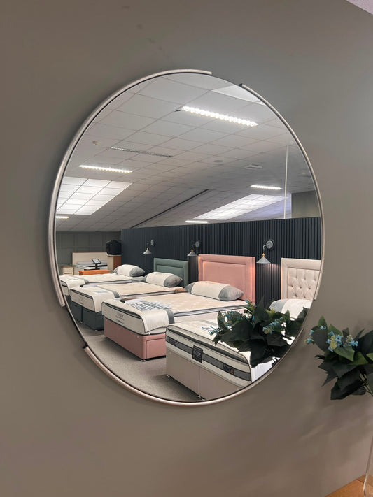 Brushed Champagne Round Mirror - 80cm