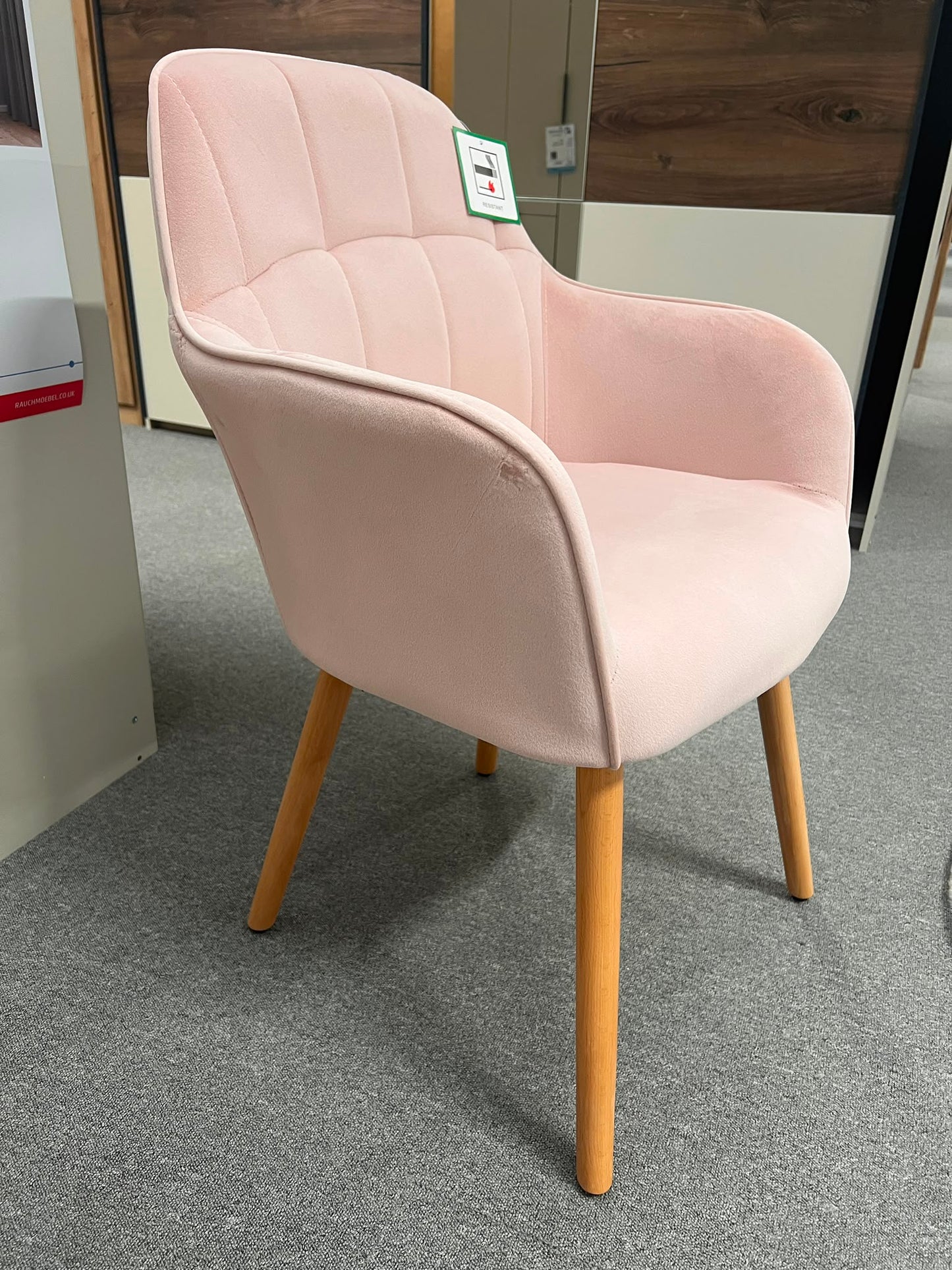 Pink Velvet Accent Chair
