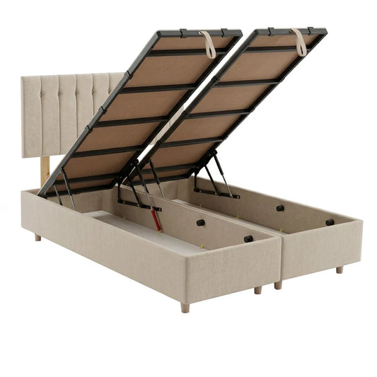 Bella Storage Bed - Stone - Multiple Sizes