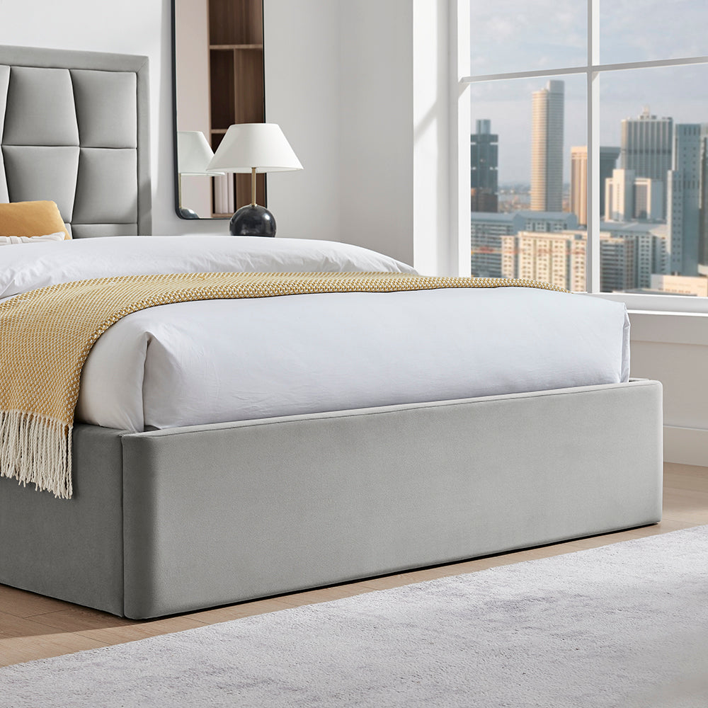 Carmen Storage Bed (LB88) - Silver - Multiple Sizes