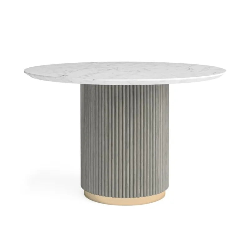 Isabella Round Dining Table - Grey w/ Marble Top