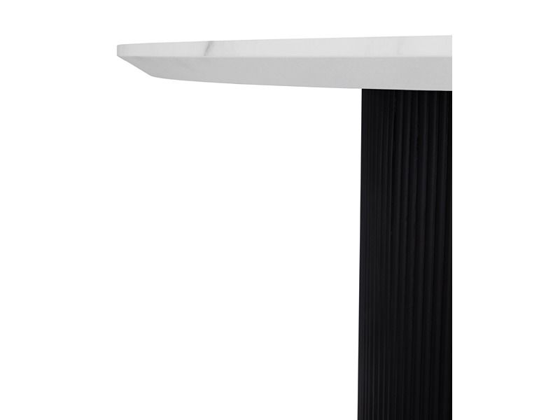 Lucas Round Dining Table - Black w/ Marble Top