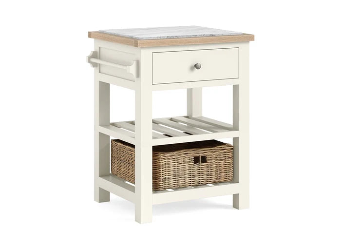 Modern Country Small Kitchen Island - Coconut White