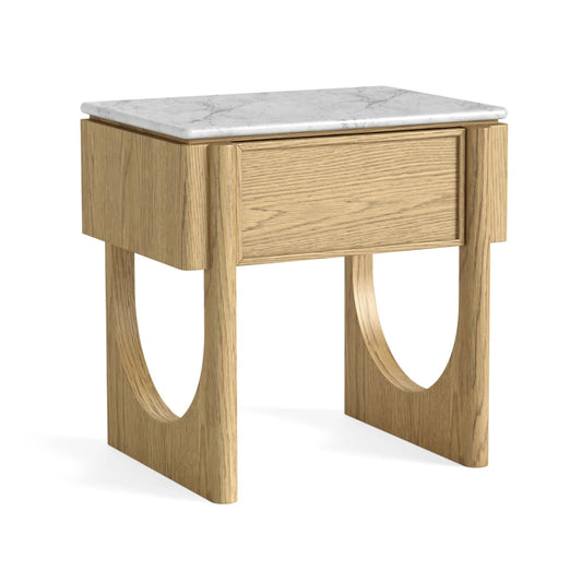 Phoenix Lamp Table - Oak w/ Marble Top