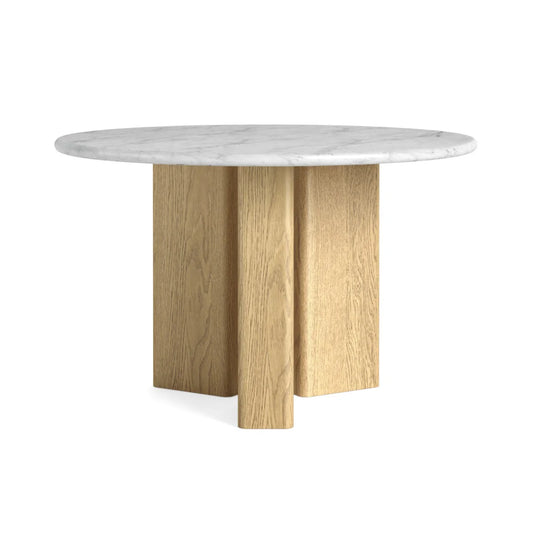 Phoenix Round Dining Table - Oak w/ Marble Top