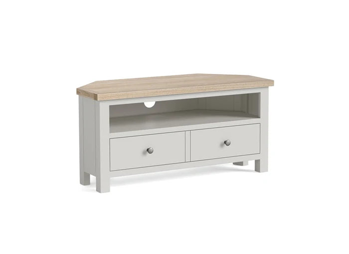 Modern Country Corner TV Unit - Stone Grey