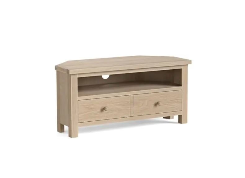 Modern Country Corner TV Unit - Oak