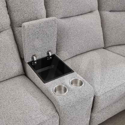 Carlingford Corner Sofa W/ Console - Puente Light Grey