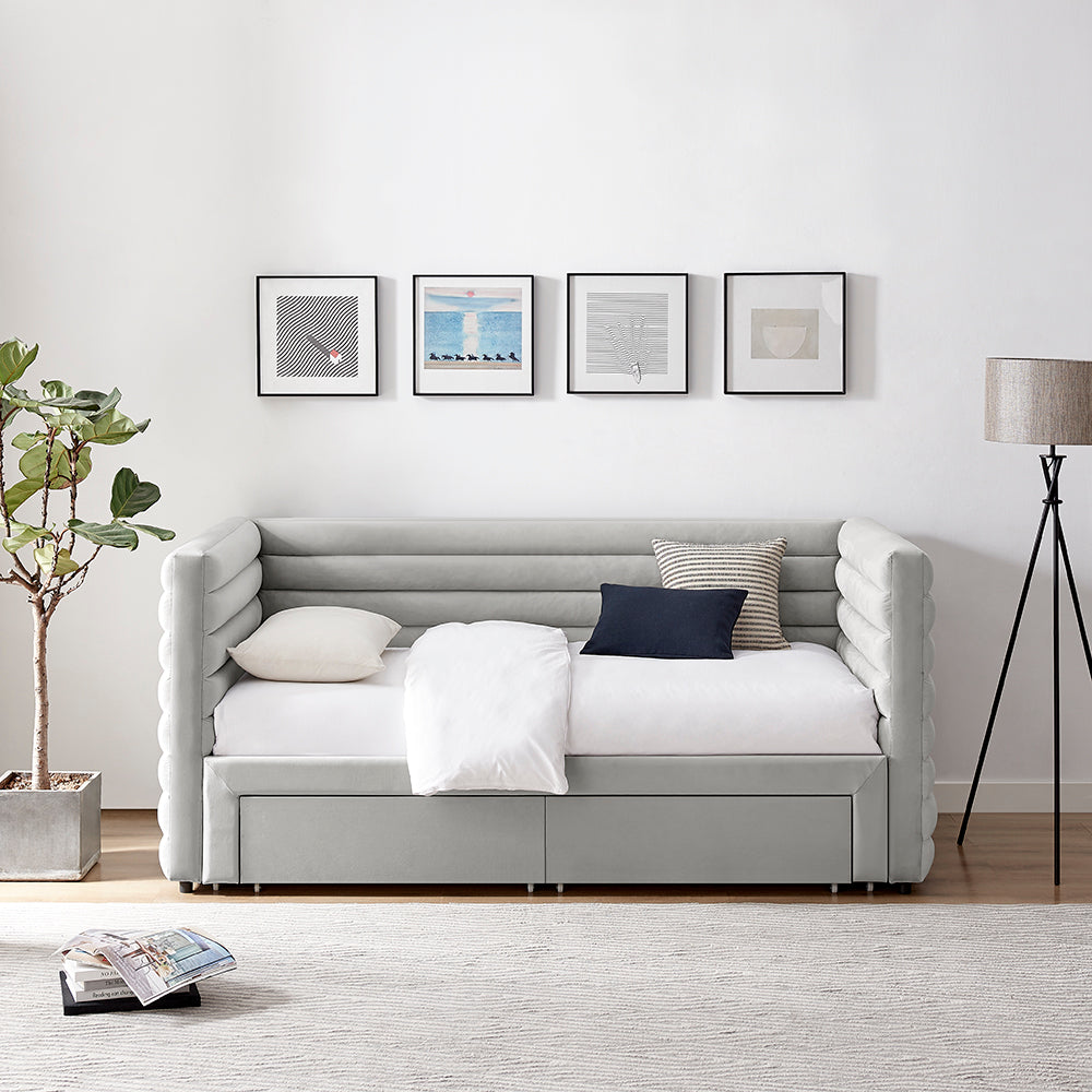 Bellatrix Day Bed (LB79) - Grey Velvet