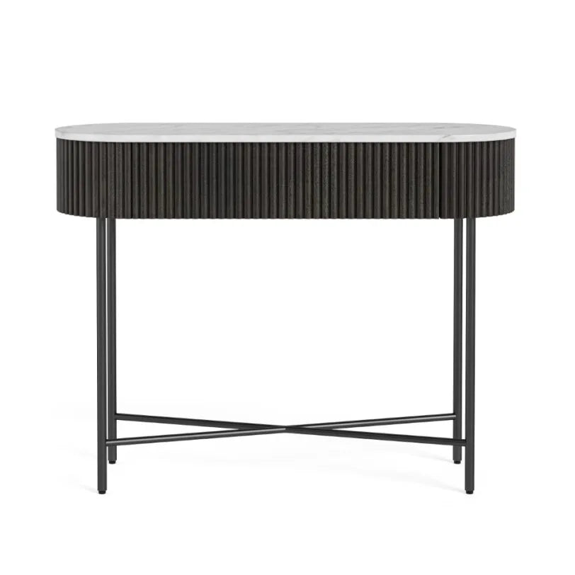 Lucas Console Table - Black w/Marble Top