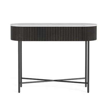 Lucas Console Table - Black w/Marble Top