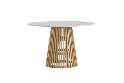 Soho Round Dining Table - Natural w/ Marble Top
