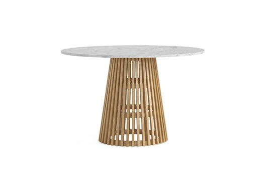 Soho Round Dining Table - Natural w/ Marble Top