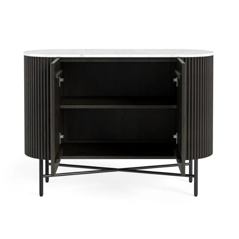 Lucas Sideboard - Black w/ Marble Top - Multiple Sizes