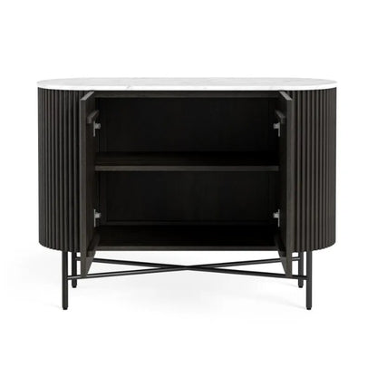 Lucas Sideboard - Black w/ Marble Top - Multiple Sizes