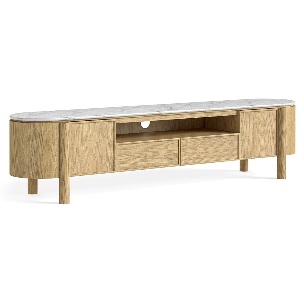 Phoenix TV Unit- Oak w/ Marble Top - Multiple Sizes