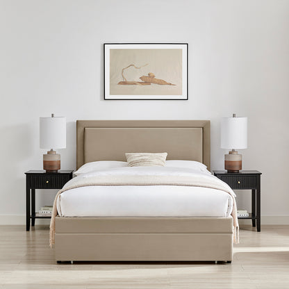 Ursa Storage Bed (LB78) - Taupe Velvet - Multiple Sizes