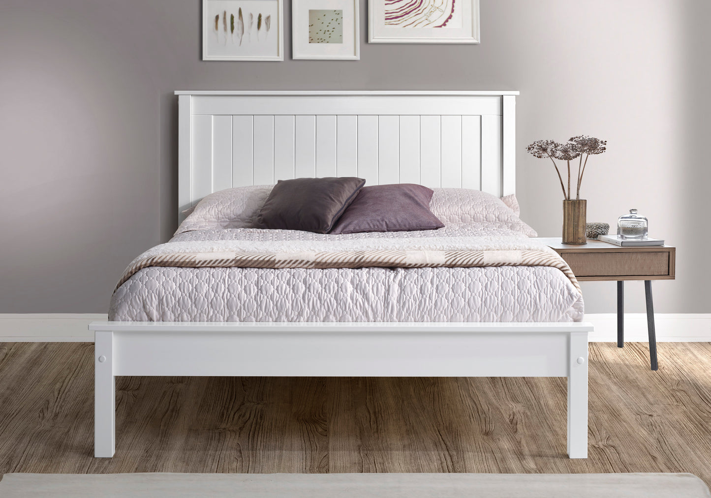 Taurus Low Footend Bed (LB58) - White - Multiple Sizes