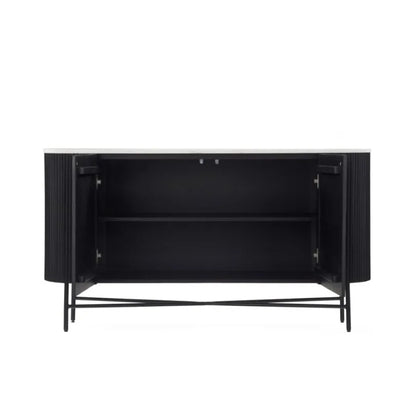 Lucas Sideboard - Black w/ Marble Top - Multiple Sizes