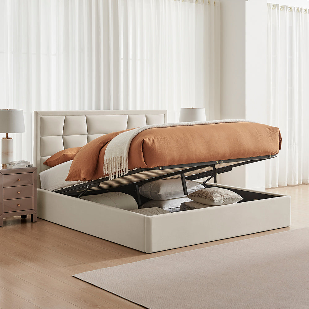 Carmen Storage Bed (LB88) - Natural - Multiple Sizes