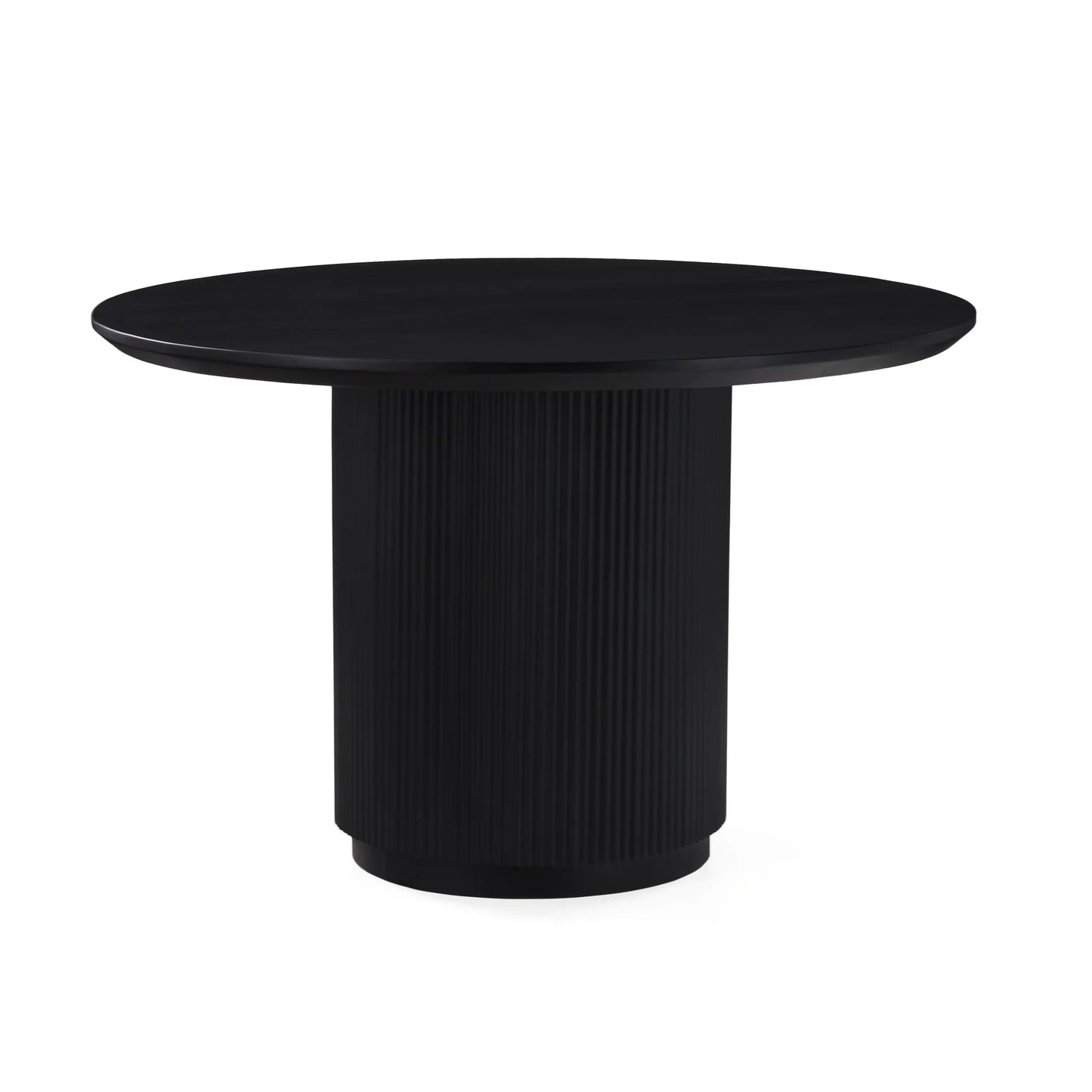 Lucas Round Dining Table - Black w/ Wood Top