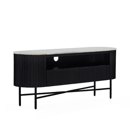 Lucas Media Stand - Black w/ Marble Top - Multiple Sizes