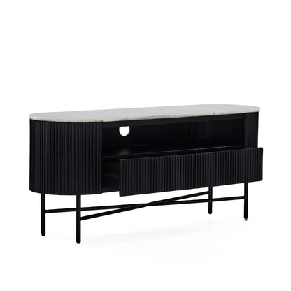 Lucas Media Stand - Black w/ Marble Top - Multiple Sizes