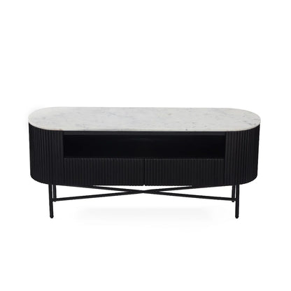 Lucas Media Stand - Black w/ Marble Top - Multiple Sizes