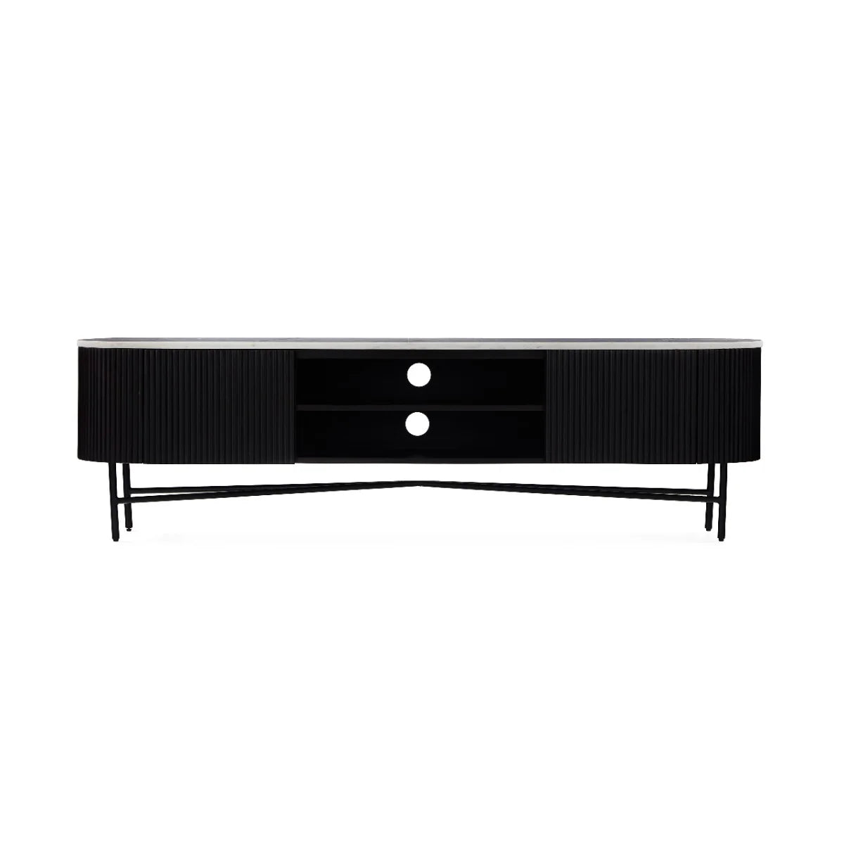 Lucas Media Stand - Black w/ Marble Top - Multiple Sizes