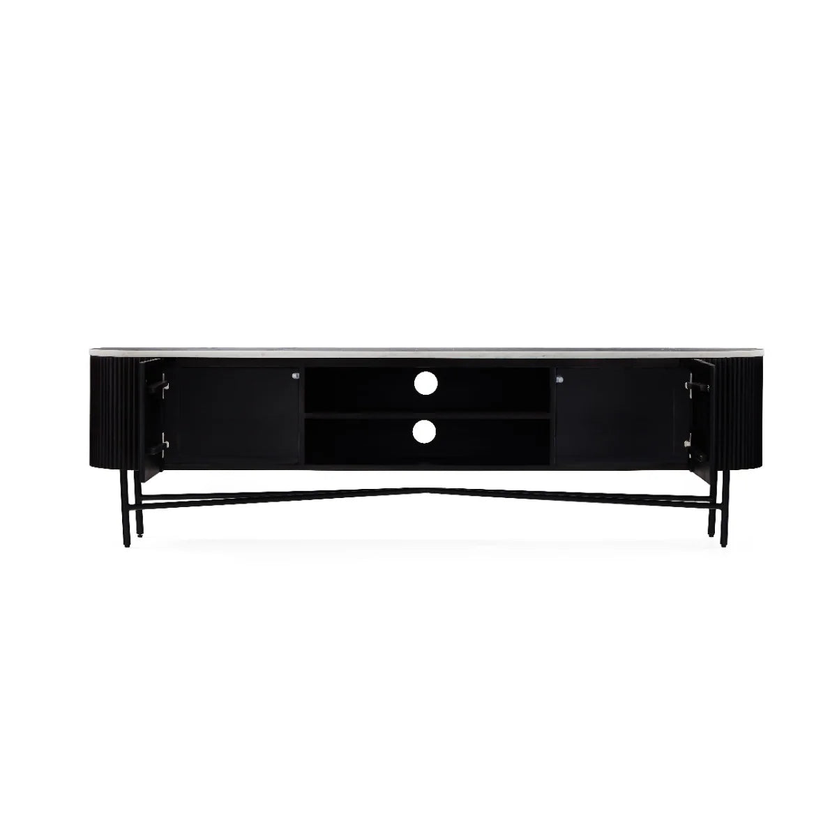 Lucas Media Stand - Black w/ Marble Top - Multiple Sizes
